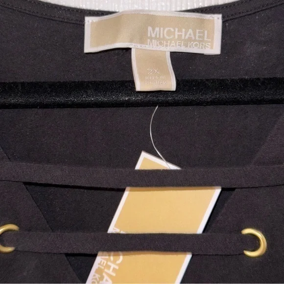 NWT, Michael Kors‎ Women’s Dress, Short Sleeves, Size 2X, Black - Picture 3 of 5